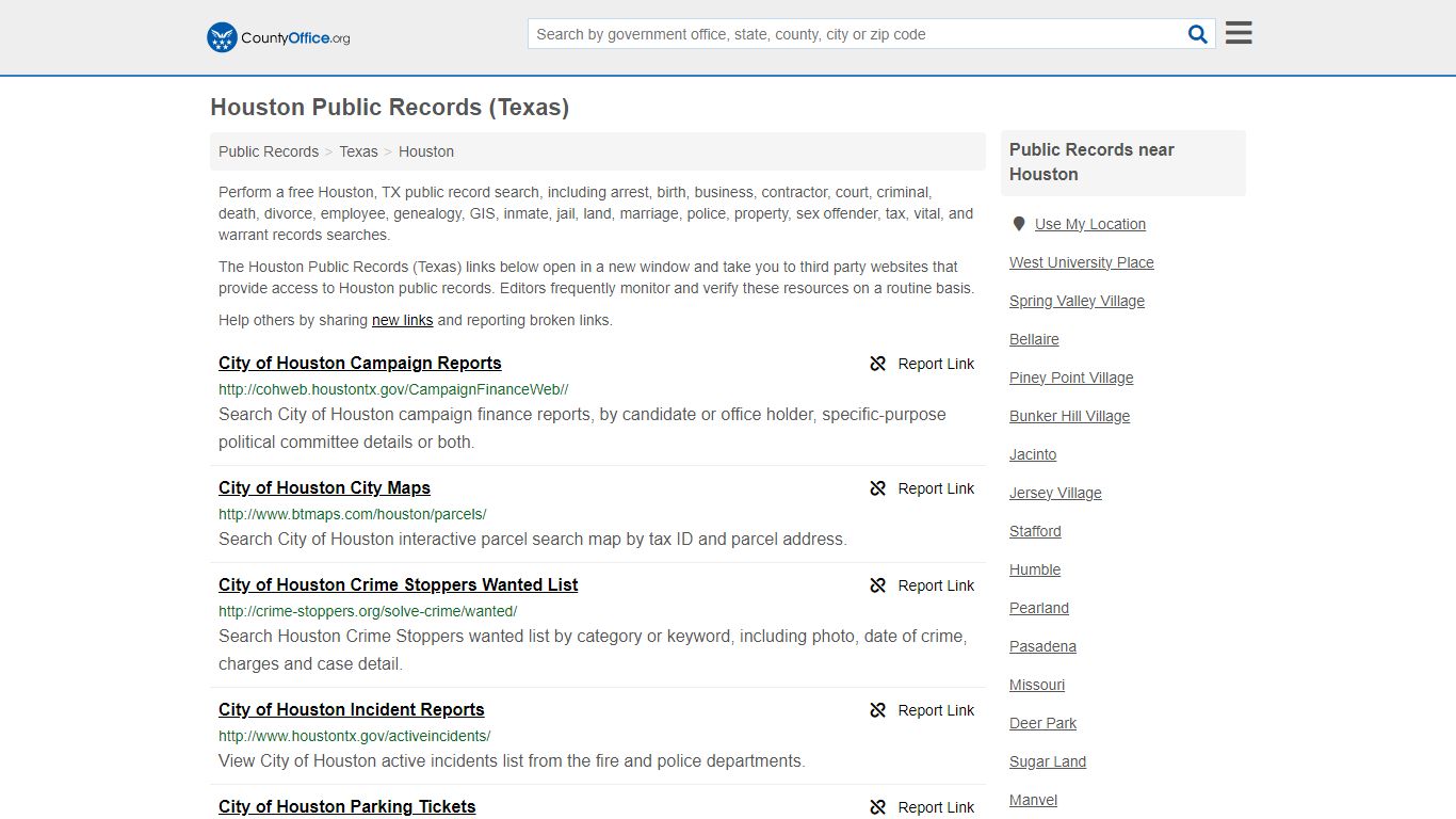 Public Records - Houston, TX (Business, Criminal, GIS, Property & Vital ...